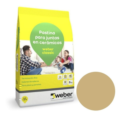 Pastina Weber Classic 5 Kg Antihongo Impermeable Mercadoenví Color Beige