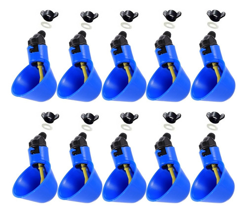 20 Bebedouro Automático Copinho Copo Bebedor Aves Frangos Cor Azul