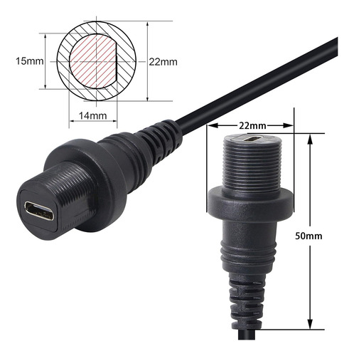 Soporte Empotrado Gelrhonr Para Coche, 30 Cm, Usb Tipo C ...