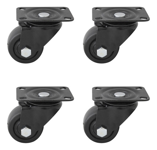 4 Ruedas Mini Para 600kg Con Base Giratoria De Baja Altura