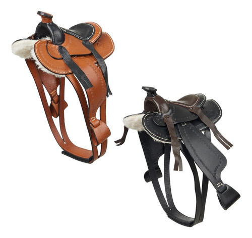 Silla De Montar Lemieux Toy Pony Western Saddle Juguete Educ Negro