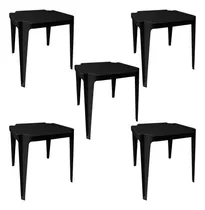 Comprar Kit 5 Mesas Plásticas Quadrada Bar Monobloco Empilhável 70