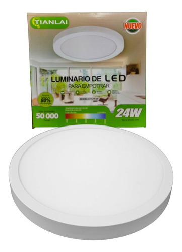 Lampara Panel Led Plafon Sobreponer 30 Cm Redonda 24w Frio