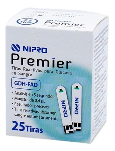 Tiras Reactivas Glucosa Glucómetro Premiere (25 U.)- Nipro 