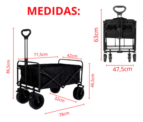 Carrito Para Compras Plegable Ideal Para El Camping Y Picnic