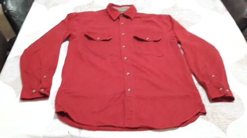 Camisa Manga Larga Faded Glory Color Bordo Algodon Grueso