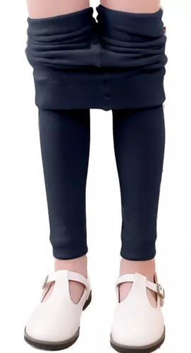 Calça Legging Infantil Menina Térmica Lisa Conforto Frio - Marinho