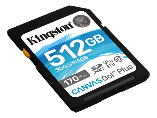 Memoria Sd Kingston Canvas Go Plus 512gb C10 U3 V30 170mb/s