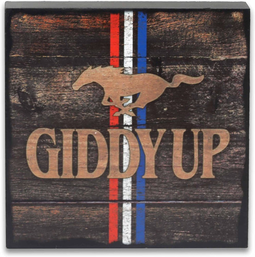 Open Road Brands Ford Mustang Giddy Up - Decoración Vintage 