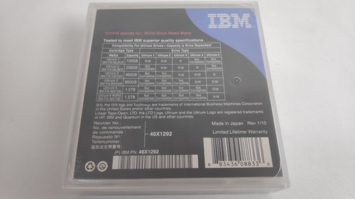 Imagen 2 de 5 de Cinta Ultrium Ibm Lto 5 Capacidad 1.5tb / 3tb Ibm 46x1292