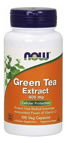 Ahora Extracto De Té Verde 400mg, 100 Cápsulas