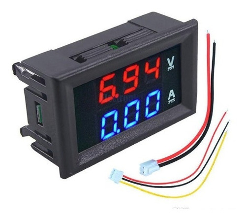 Voltimetro Amperimetro Panel 99.9v 10a Display Rojo / Azul