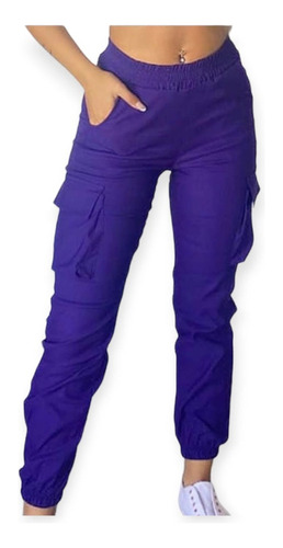 Pantalon Jogger Cargo Bengalina De Mujer Varios Colores