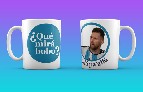 Imagen 2 de 3 de Taza Messi Que Mira Bobo Diseño Cerámica Premium
