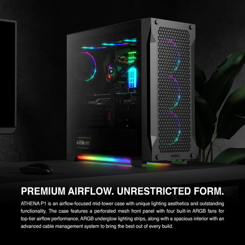 Gamdias Atx Mid Tower Gaming Pc Rgb Case De Cristal Y Excele