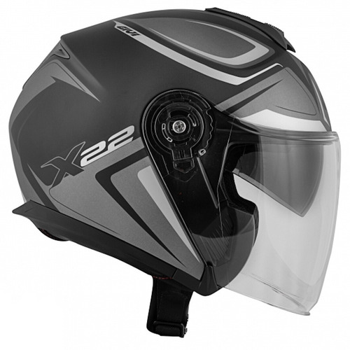 Capacete Aberto Givi X22 Planet Hyper Preto Prata @# Cor Preto/ Titanium/ Prata Tamanho do capacete 58/M