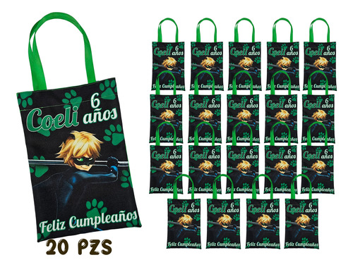 20 Dulceros Gato Cat Negro Fiesta Cumpleaños Personalizado