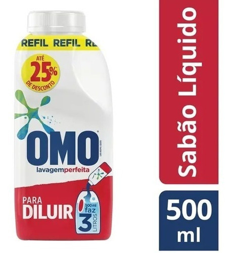 Sabão Concentrado Omo Lavagem Perfeita Frasco 500 ml