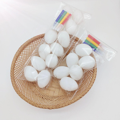 12x Huevos De Pascua Sin Pintar Diy, Rellenos De Cestas 6cm