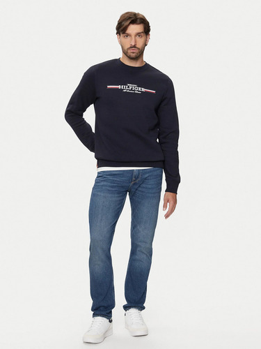 Polerón Stripe Logo Azul Tommy Hilfiger