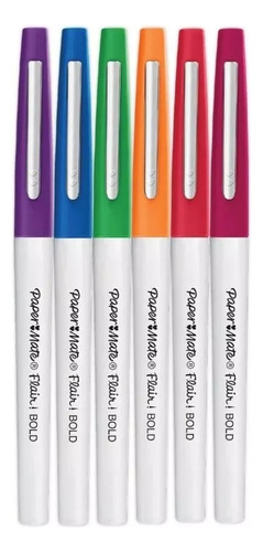 6 + 2 Paper Mate Plumones Flair Bold Punta Circular Puntos