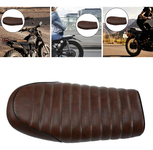 , Marrón Moto Café Racer Asiento Retro Asiento Plano .