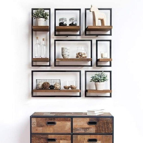 Imagen 3 de 7 de Estante Repisa Flotante Deco En Hierro Y Madera - Disentino®
