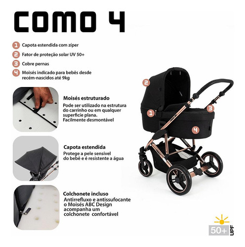 Carrinho Abc Design 3 Em 1 Linha Diamond Asphalt Como 4