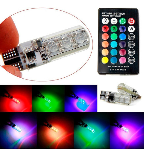 Lamparas Led T10 -5050x6 Rgb Control Multicolor Posicion Z15