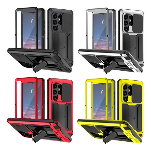 Para Samsung S24 S23 S22 S25 Plus S21 Ultra Resistente A Prueba De Golpes Funda De Teléfono De Metal