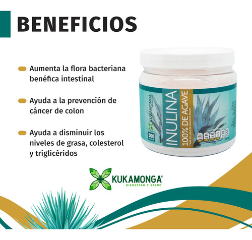 Inulina 100% De Agave 500 Gramos Sabor Sin Sabor