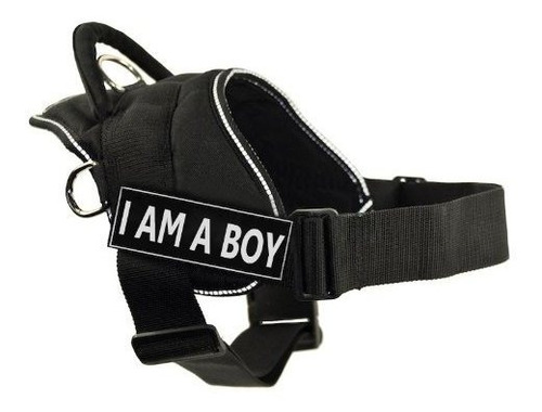 Dt Fun Harness, I Am A Boy, Black With Reflective Trim, Larg