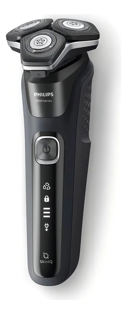 Afeitadora Philips S5898/17 Cabezales 360D, Potencia Adaptable, Cortapatilla, 60 Min de autonomía, Uso Seco y Humedo Serie 5000