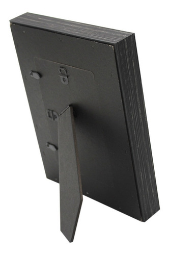 Portarretrato Madera Negro Doble Marco Aluminio 5x7 13x18 Color Gris
