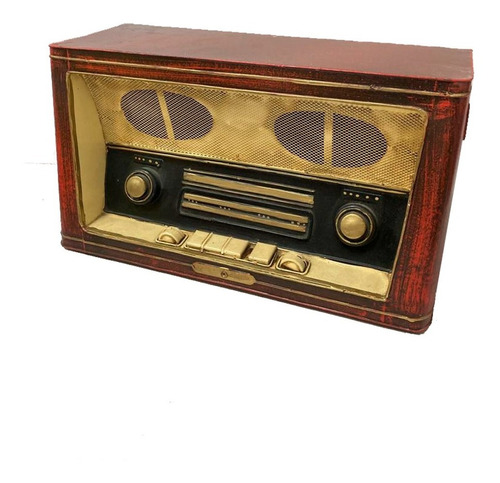 Radio Antigua Adorno De Chapa Vintage Rústico Decoración