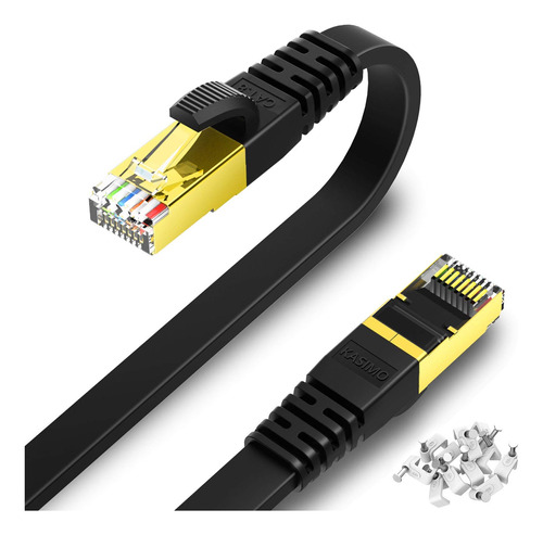 Kasimo Cable Ethernet Plano Cat 8 De 25 Pies, Cable Lan De R