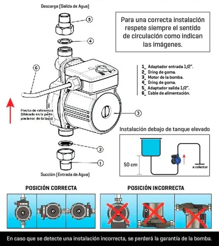 Imagen 9 de 10 de Bomba Presurizadora Agua Termotanque Calefon 2 Baños 30l/min