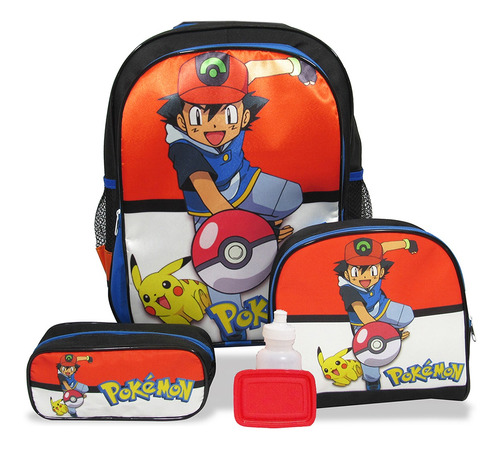 Kit Mochila Escolar Infantil Pokémon F1 