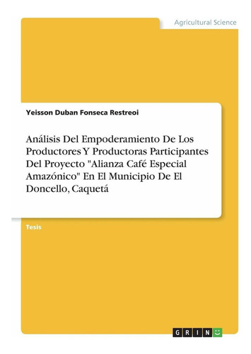 Libro Análisis Del Empoderamiento De Los Productores Y  Lcm9