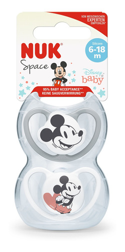 Chupete Nuk Silicona Disney T2 Mickey 2 Unidades.