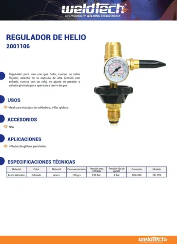 Regulador De Helio Weldtech