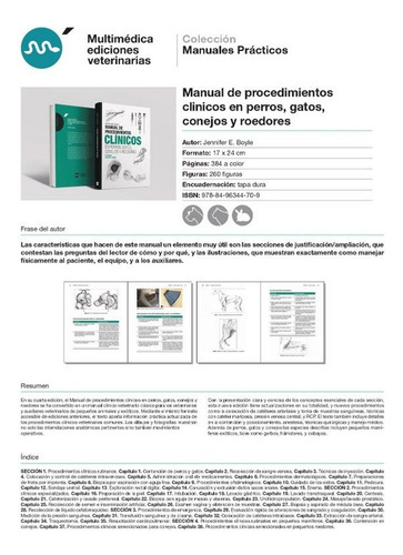 Manual Procedimientos Clínicos Perros Gatos Conejos Roedores