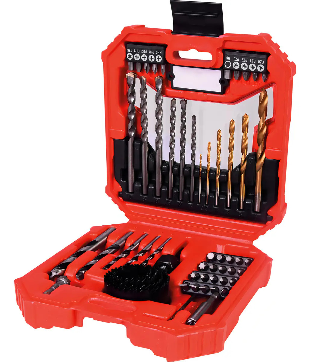 Kit Brocas e Bits 56 Peças Worker com Nível e Maleta
