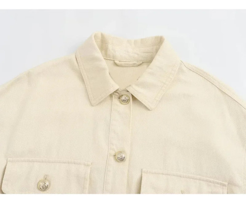 Chaqueta Tipo Camisa De Algodón Para Mujer, Con Botones, Man
