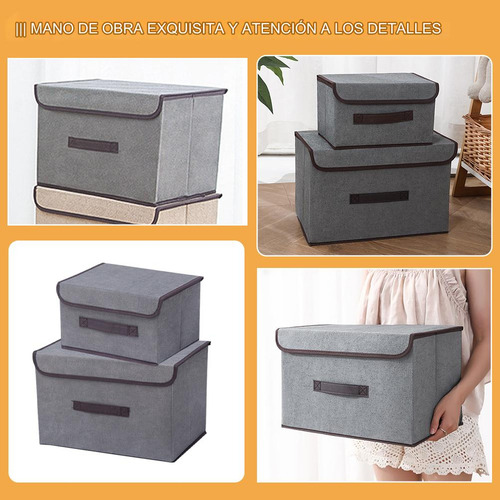 Cajas De Almacenamiento De Tela Plegables Con Tapas 6 Pza