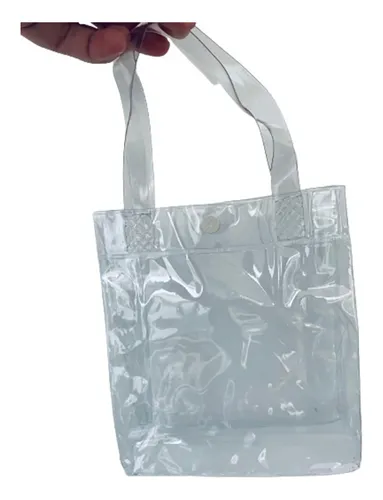 comprar 10 Sacolinhas De Pvc Com Alça E Botão Transparente Embalagem
