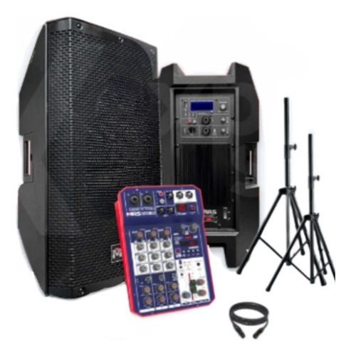 Combo Mrs: Mrs Ev-115dsp + Mezcladora & Pedestales