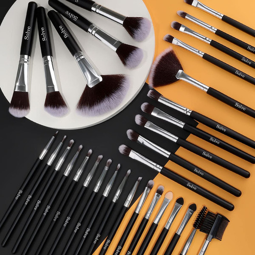 Set De Brochas De Maquillaje, Solve 32 Piezas Brochas De ...