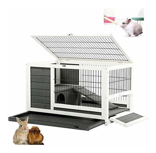 Aoxun Rabbit Hutch - Casa Para Mascotas Con Jaula Para Anima