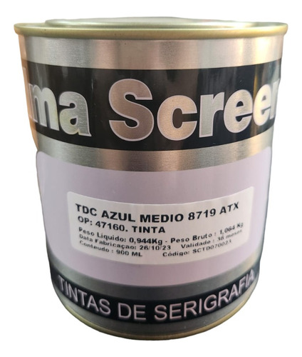 Tinta Tdc Azul Médio 8719 Serigrafia Imagraf 900ml